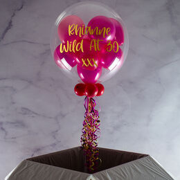 Personalised Dark Pink Balloon-Filled Bubble Balloon