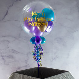 Personalised Mermaid Magic Balloon-Filled Bubble Balloon