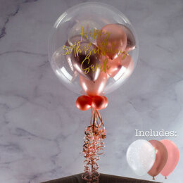 Personalised Rose Gold Balloon-Filled Bubble Balloon