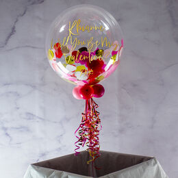 Personalised Large Hearts Confetti Valentine's Day Bubble Balloon