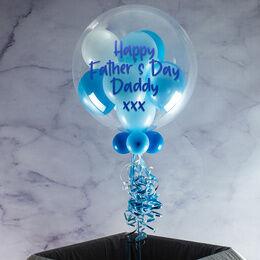 Personalised Light Blue Father's Day Balloon-Filled Bubble Balloon