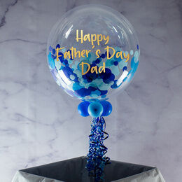Personalised Blue Confetti Father's Day Bubble Balloon