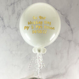 Solid White Personalised Bubble Balloon