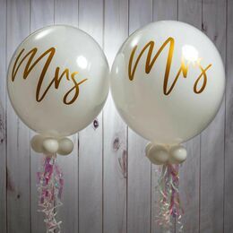 Mrs & Mrs Wedding Day Bubble Balloon Package