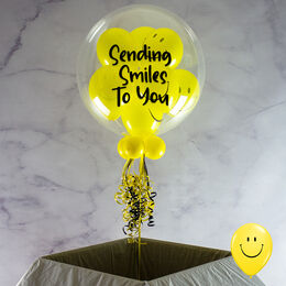 Personalised Smiley Faces Balloon-Filled Bubble Balloon