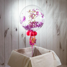 Personalised Hot Pink 'Powderfetti' Bubble Balloon