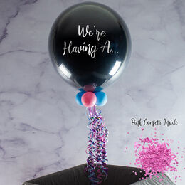 Inflated 'Poppable' Pink Confetti Gender Reveal Balloon