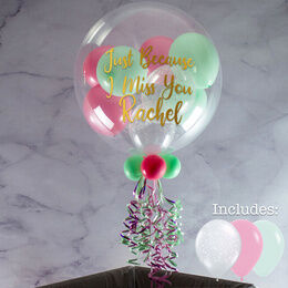 Personalised Candyfloss Balloon-Filled Bubble Balloon