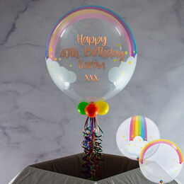 Personalised Rainbow Print Bubble Balloon
