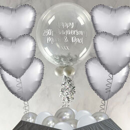 Silver Feathers Balloon Package