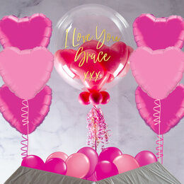 Pink Hearts Balloon Package