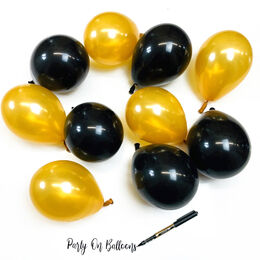5" Black & Gold Scatter Balloons (Pack of 10)