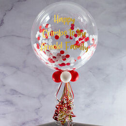 Personalised Candy Cane Confetti Bubble Balloon