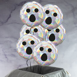 Set of 6 Ghost Face Foil Balloons