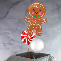Giant Gingerbread Man Foil Balloon Set