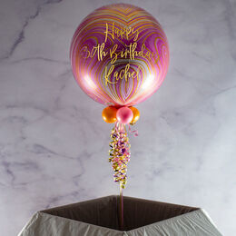Pink Glamour Marble Orb Balloon