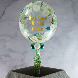 Personalised Floral Charm Bubble Balloon