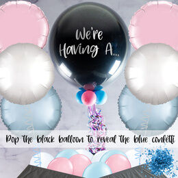 'Poppable' Blue Confetti Gender Reveal Balloon Package