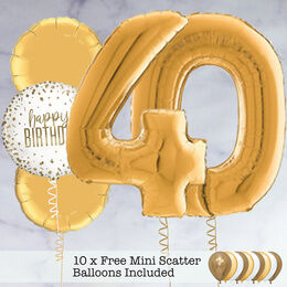 40th Birthday Gold Foil Balloon Package