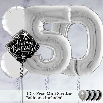 Silver Foil Number Balloon Package