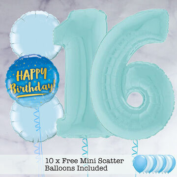 Pastel Blue Foil Number Balloon Package