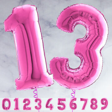 26" Hot Pink Number Foil Balloons (0 - 9)