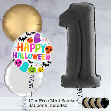 'Happy First Halloween' Foil Number Balloon Package
