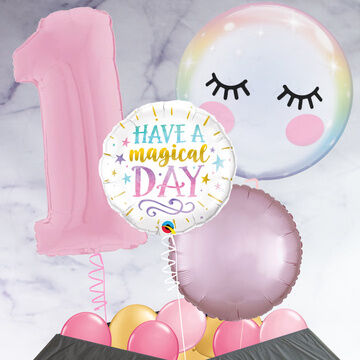 Magical Day Unicorn Inflated Birthday Balloon Package
