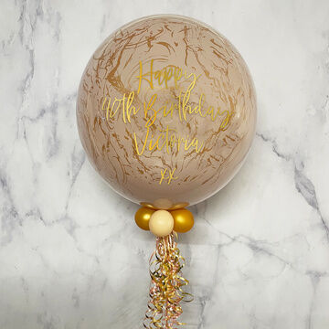Personalised Swirling Gold Nebula Blush Orb Balloon