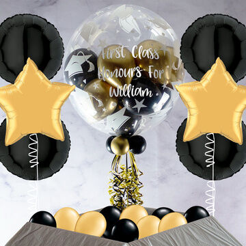 Graduation Black & Gold Balloon Package