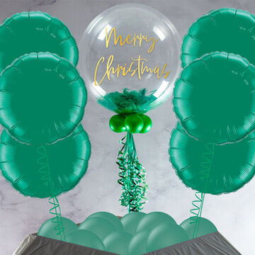 Emerald Green Feathers Balloon Package