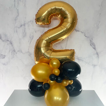 Gold Foil Number Balloon Stack
