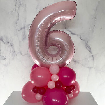 Light Pink Foil Number Balloon Stack