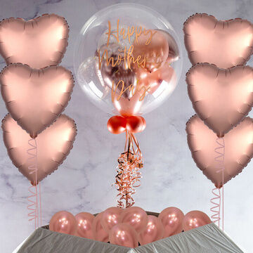 Rose Gold Hearts Mother's Day Balloon Package