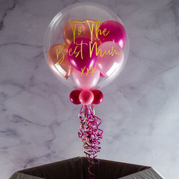Personalised Pink Glamour Mother's Day Balloon-Filled Bubble Balloon