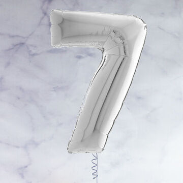 26" Silver Number Foil Balloon - 7