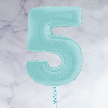 26" Pastel Blue Number Foil Balloon - 5