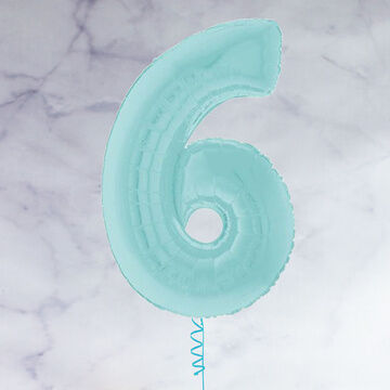 26" Pastel Blue Number Foil Balloon - 6