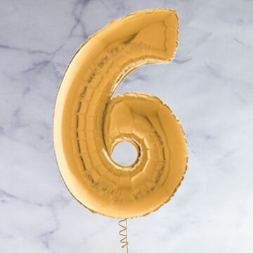 26" Gold Number Foil Balloon - 6