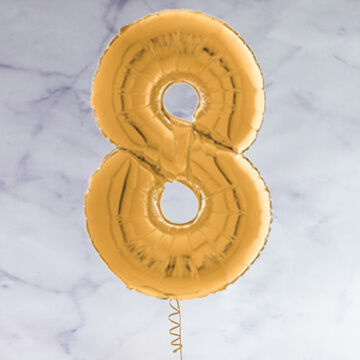 26" Gold Number Foil Balloon - 8