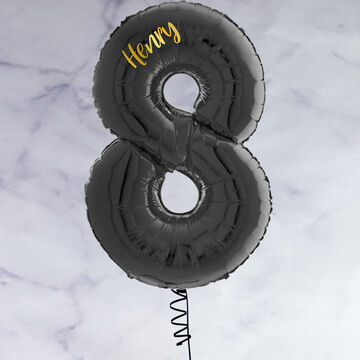26" Black Number Foil Balloon - 8