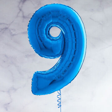 26" Royal Blue Number Foil Balloon - 9