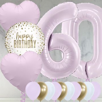 60th Birthday Lilac Foil Balloon Package