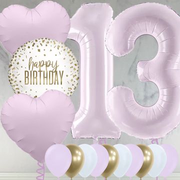 13th Birthday Lilac Foil Balloon Package