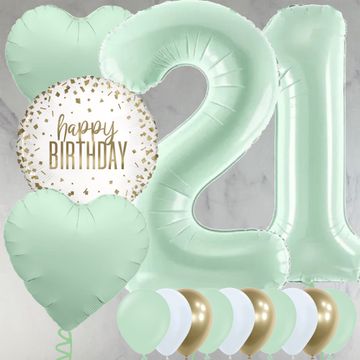 Mint Green Foil Number Balloon Package