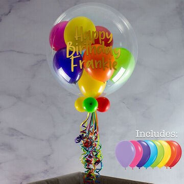 40th Birthday Personalised Multi Fill Bubble Balloon