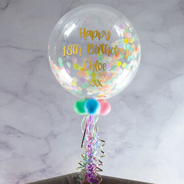 40th Birthday Personalised Confetti Bubble Balloon