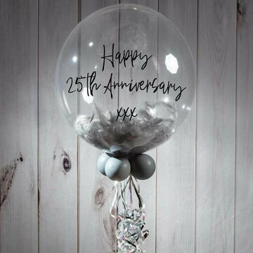 40th Birthday Personalised Feather Bubble Balloon