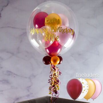 50th Birthday Personalised Multi Fill Bubble Balloon