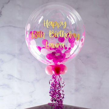 60th Birthday Personalised Confetti Bubble Balloon